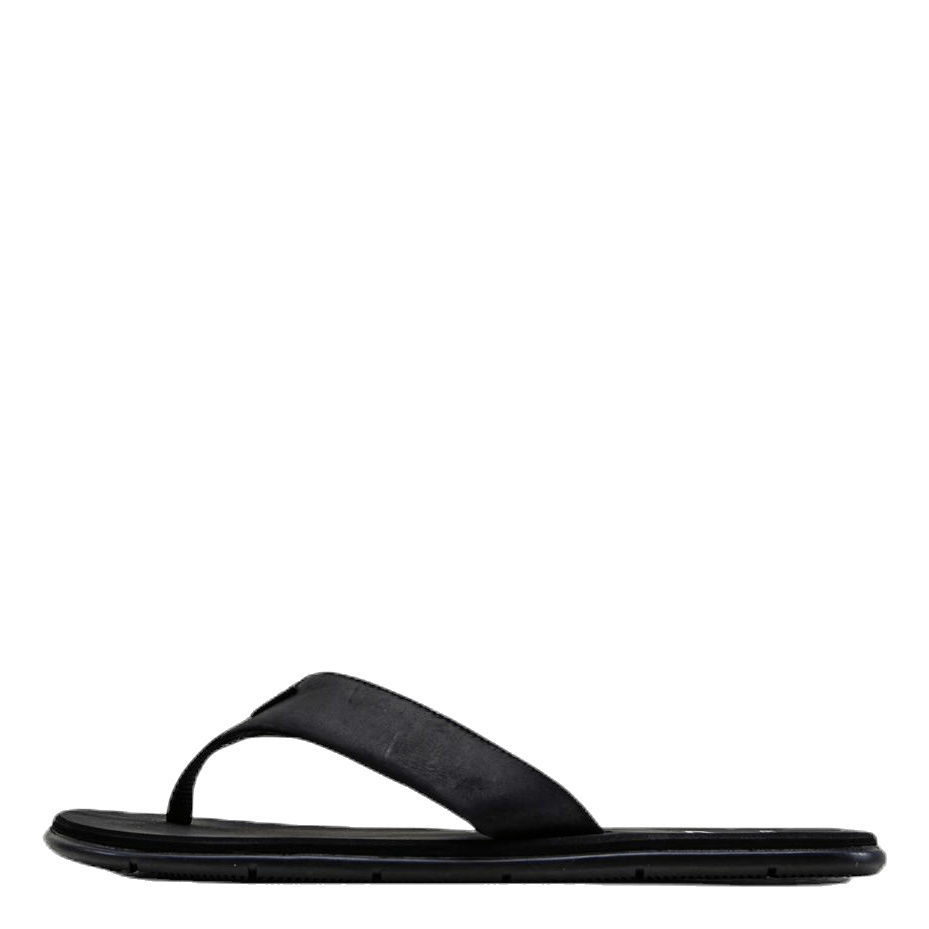 Seasand Leather Sandal Black