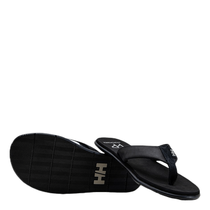 Seasand Leather Sandal Black