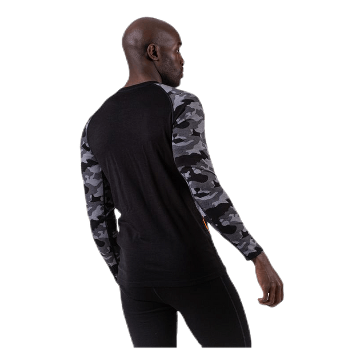 Camo Merino Wool Crew Black