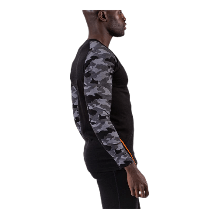 Camo Merino Wool Crew Black