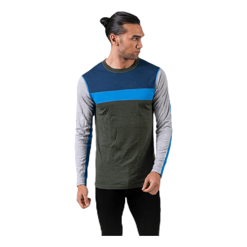Retro wool Crew Green/Grey