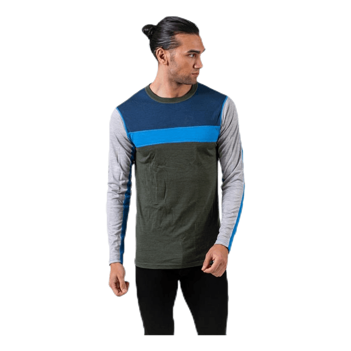 Retro wool Crew Green/Grey