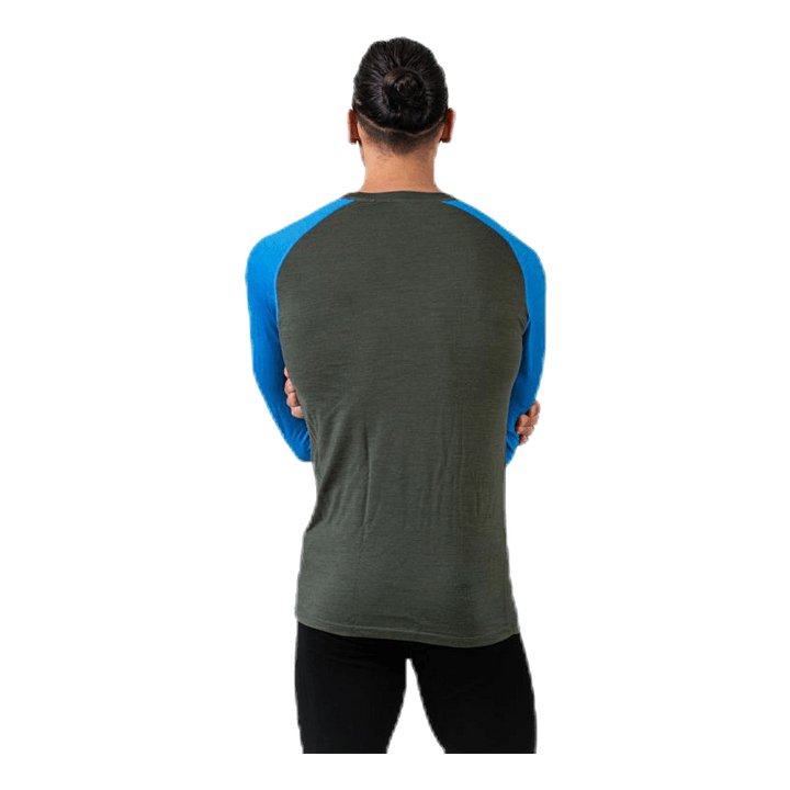 Retro wool Crew Green/Grey