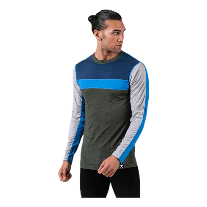 Retro wool Crew Green/Grey