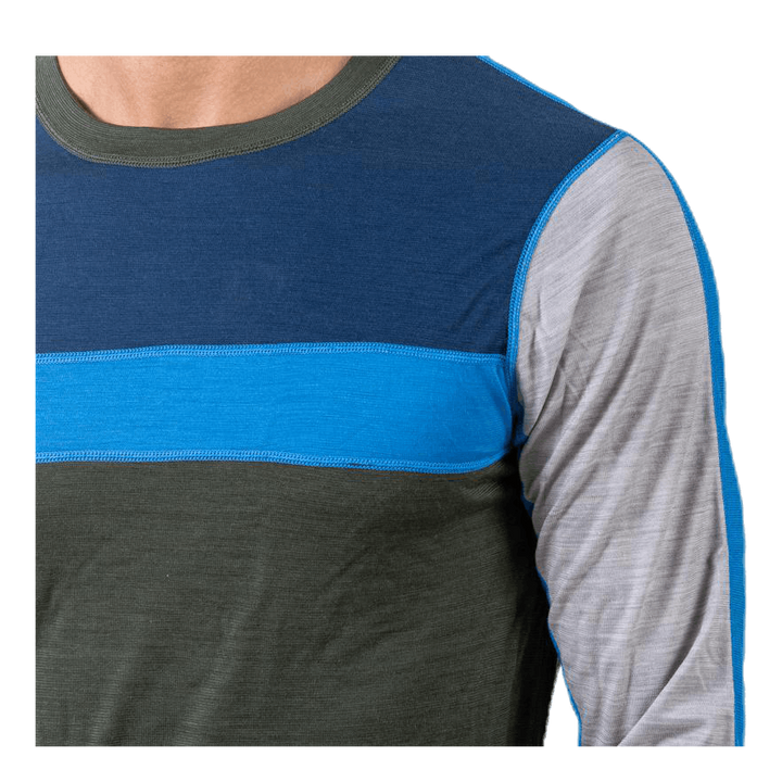 Retro wool Crew Green/Grey