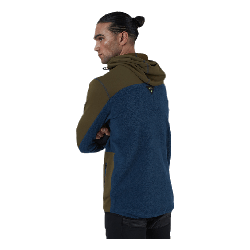 Fleece Zip Hood Blue/Green