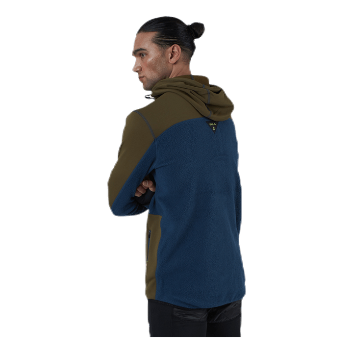 Fleece Zip Hood Blue/Green