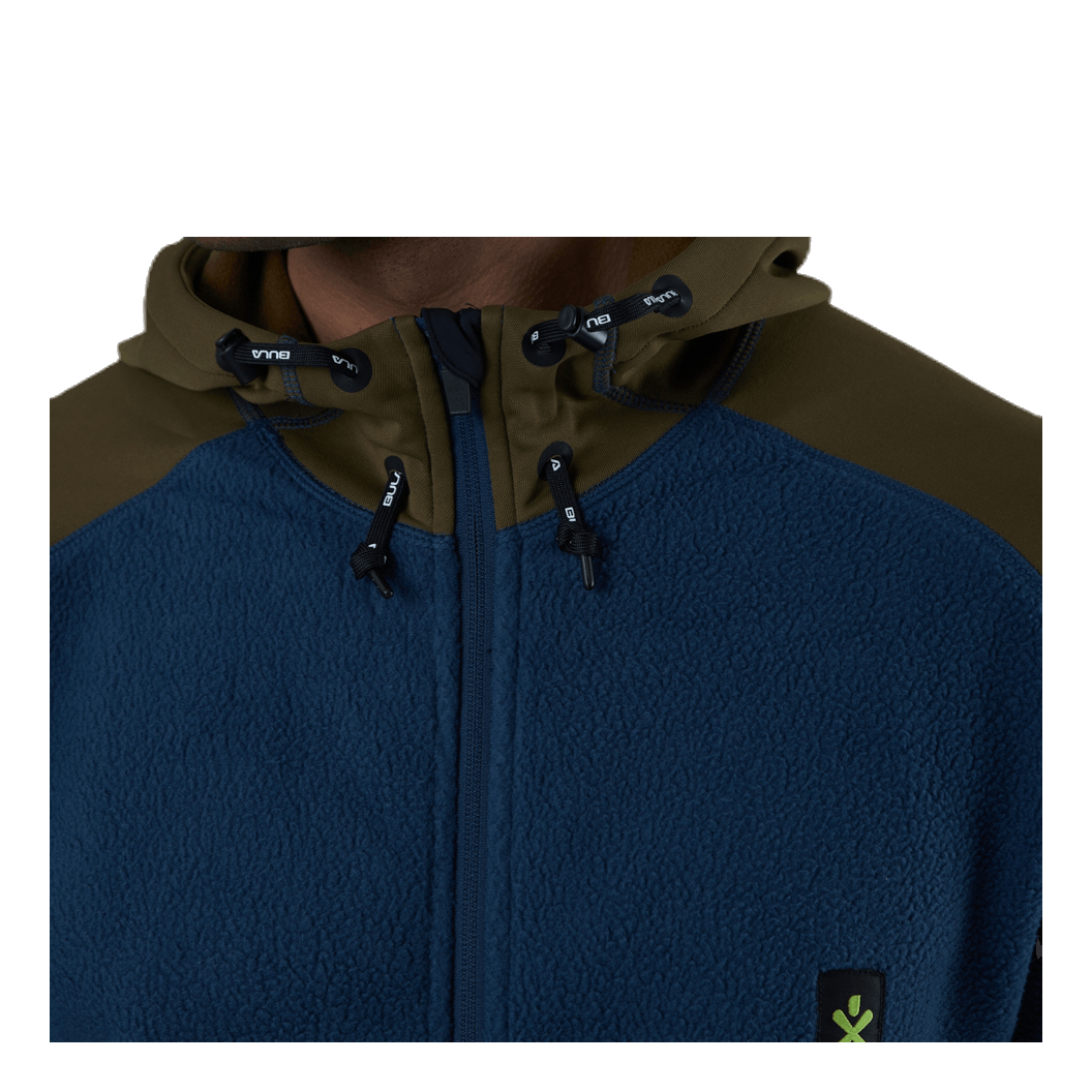Fleece Zip Hood Blue/Green