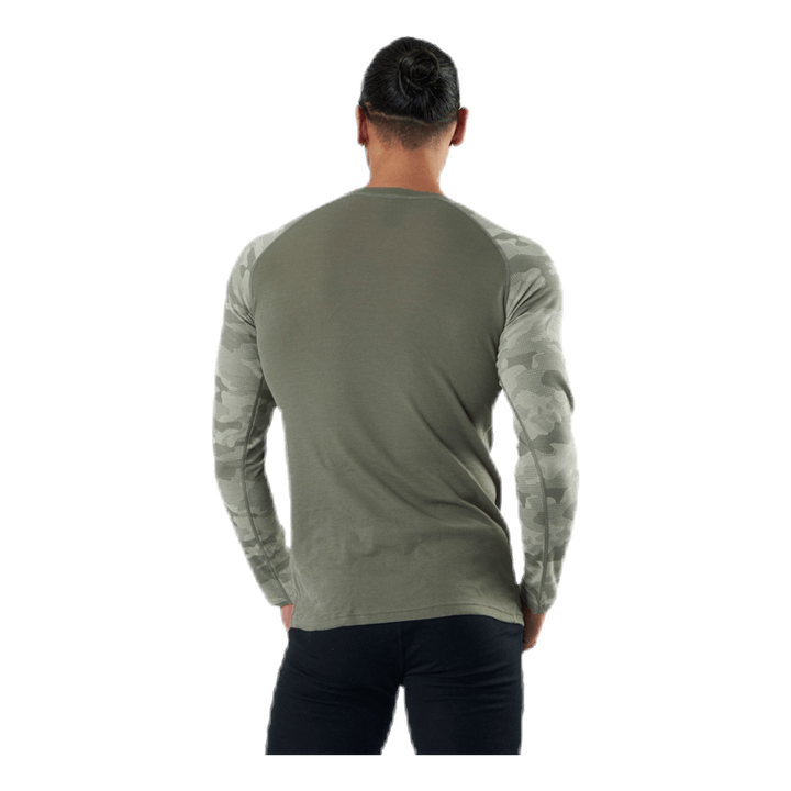 Camo Merino Wool Crew Beige