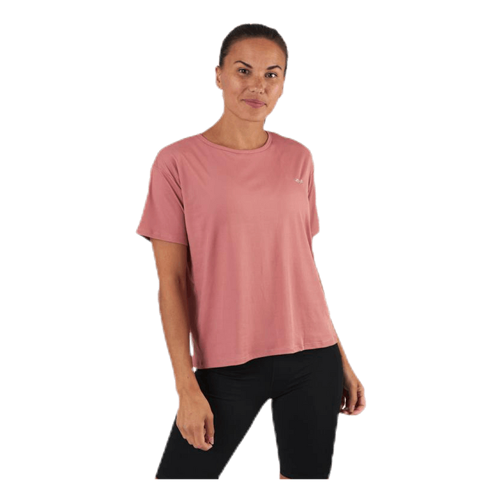 Logo Ribbed Tee Pink