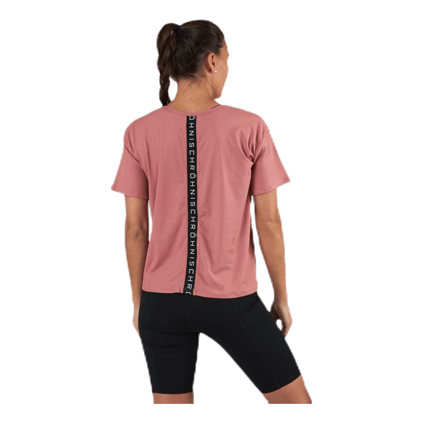 Logo Ribbed Tee Pink