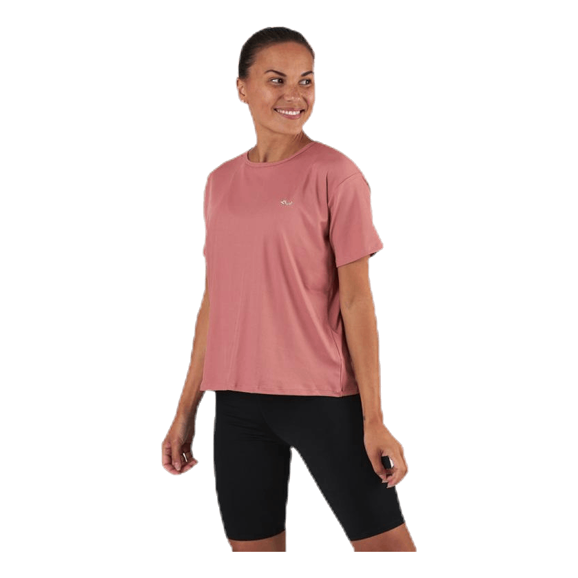 Logo Ribbed Tee Pink