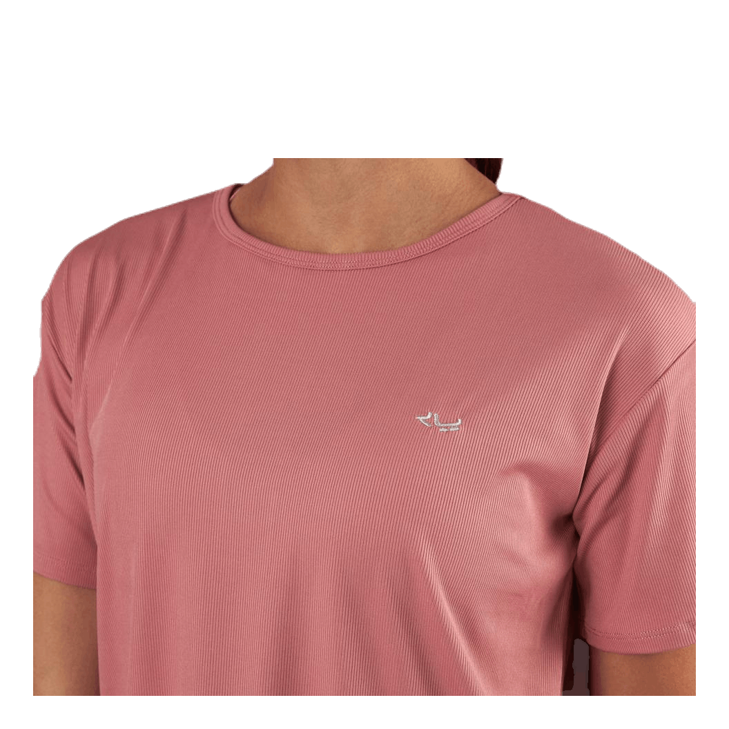 Logo Ribbed Tee Pink