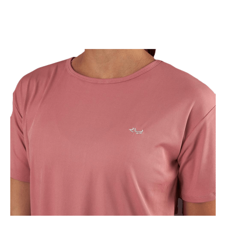 Logo Ribbed Tee Pink