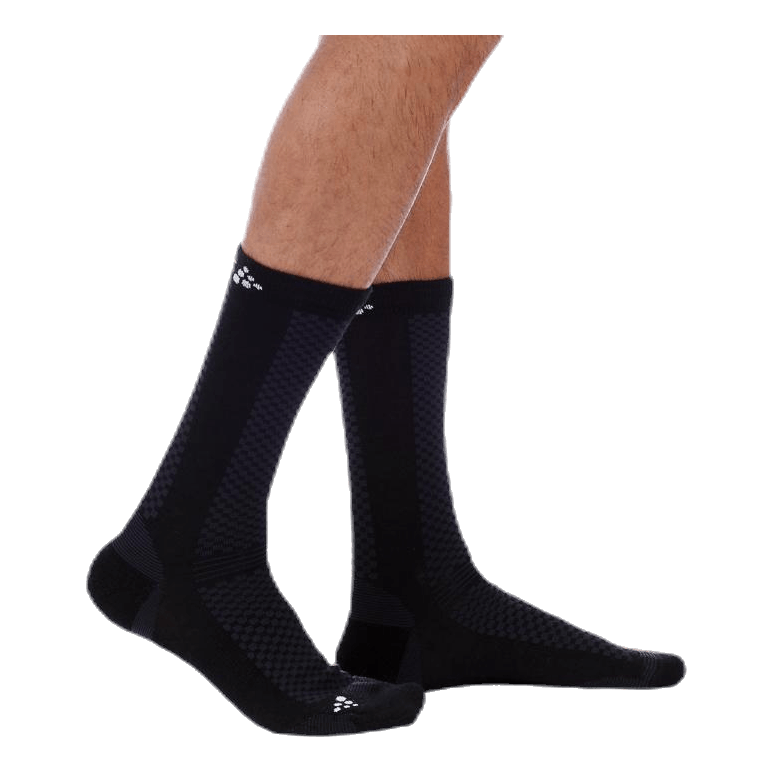 Warm Mid 2-Pack Sock White/Black