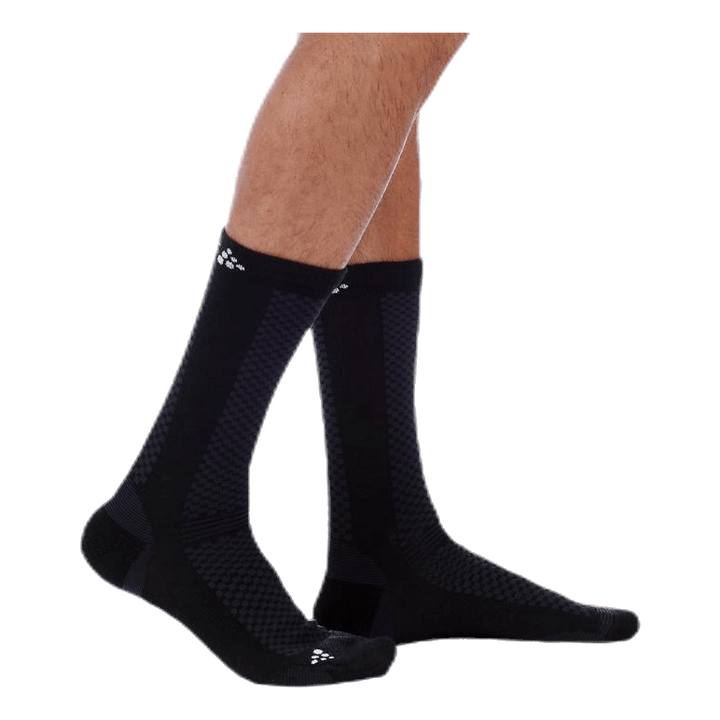 Warm Mid 2-Pack Sock White/Black