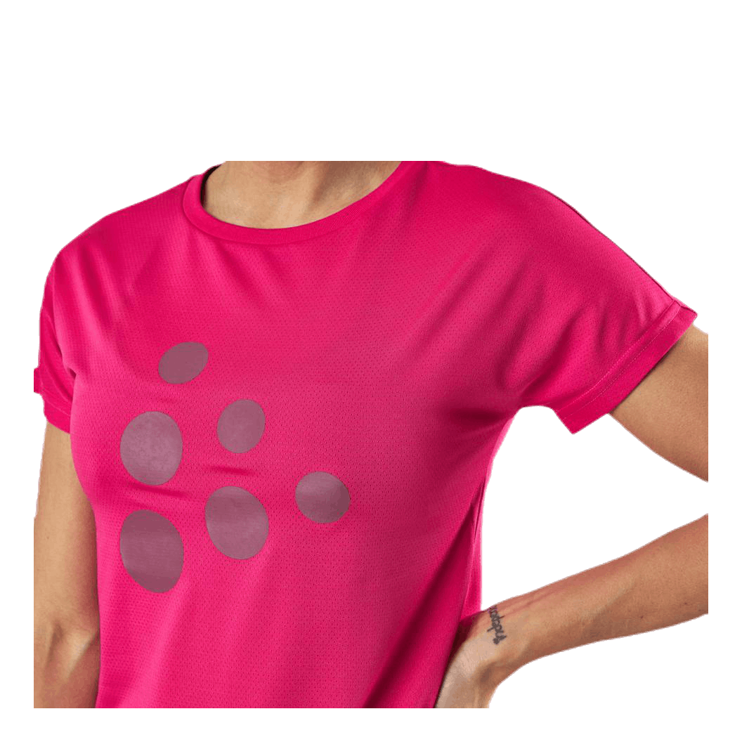 Eaze SS Logo Mesh Tee Pink