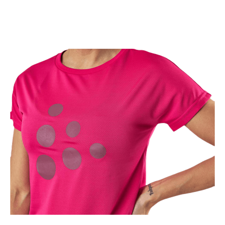 Eaze SS Logo Mesh Tee Pink