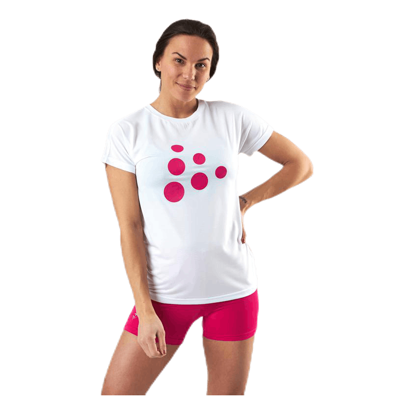 Eaze SS Logo Mesh Tee Pink/White