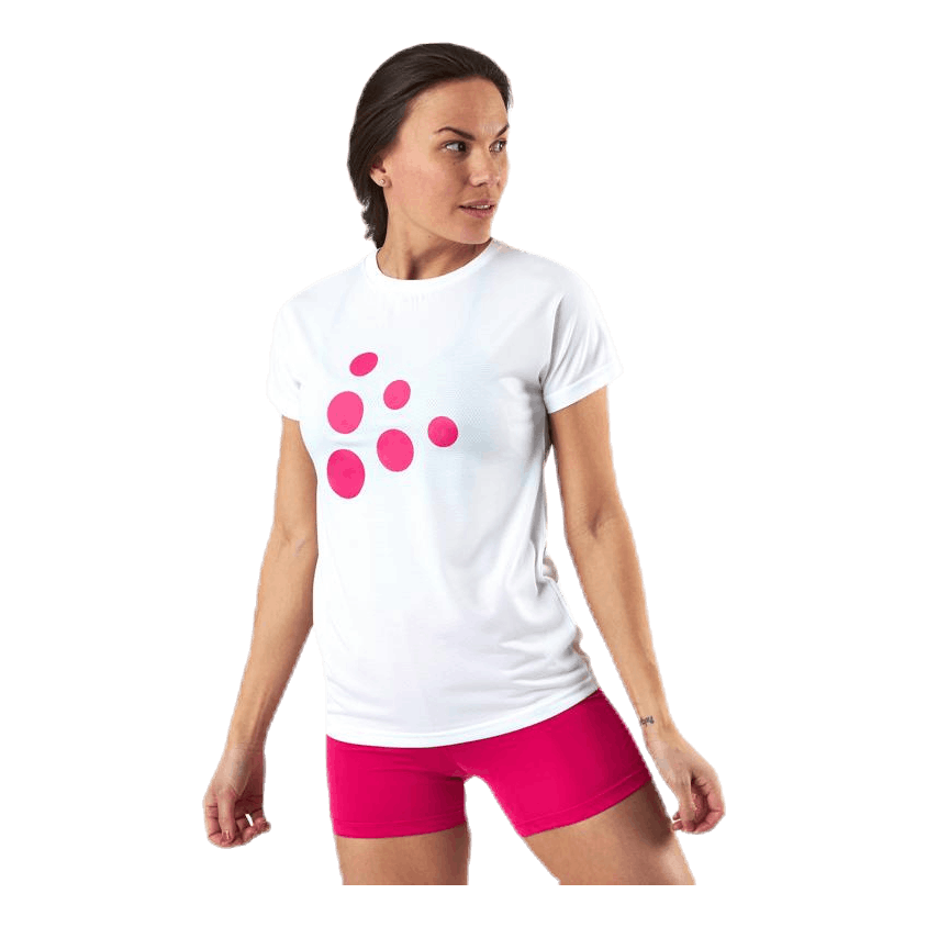 Eaze SS Logo Mesh Tee Pink/White