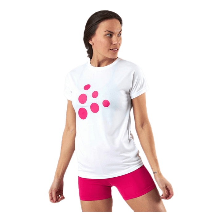 Eaze SS Logo Mesh Tee Pink/White