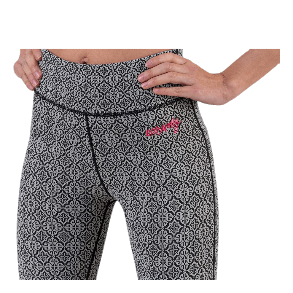 Spin To Win Mid Layer Tights White/Black