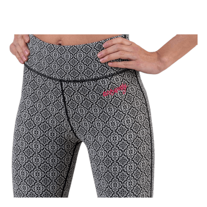 Spin To Win Mid Layer Tights White/Black