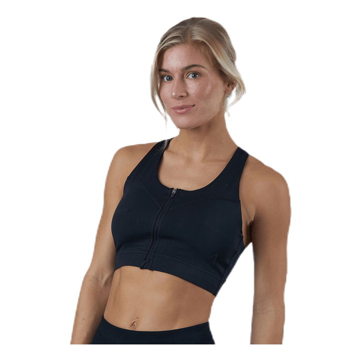 Zip Sports Bra Black