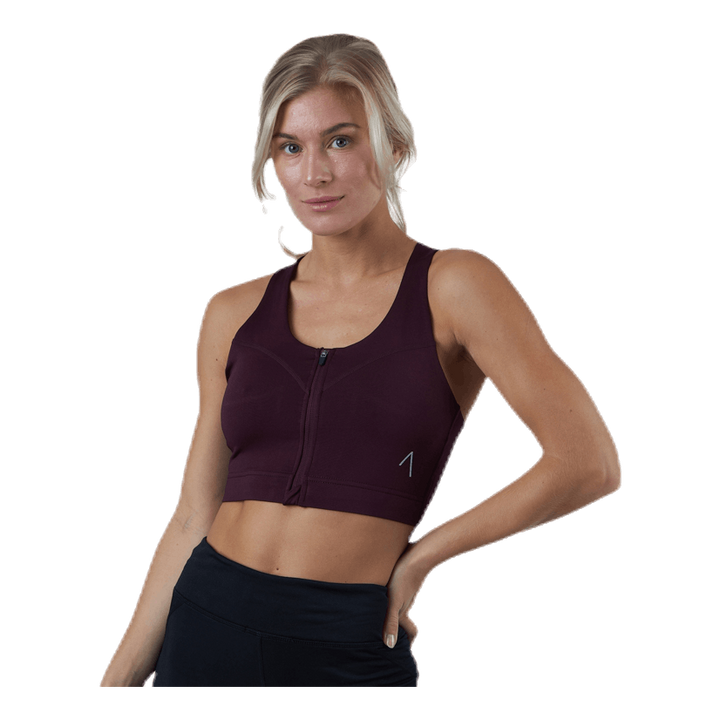 Zip Sports Bra Red