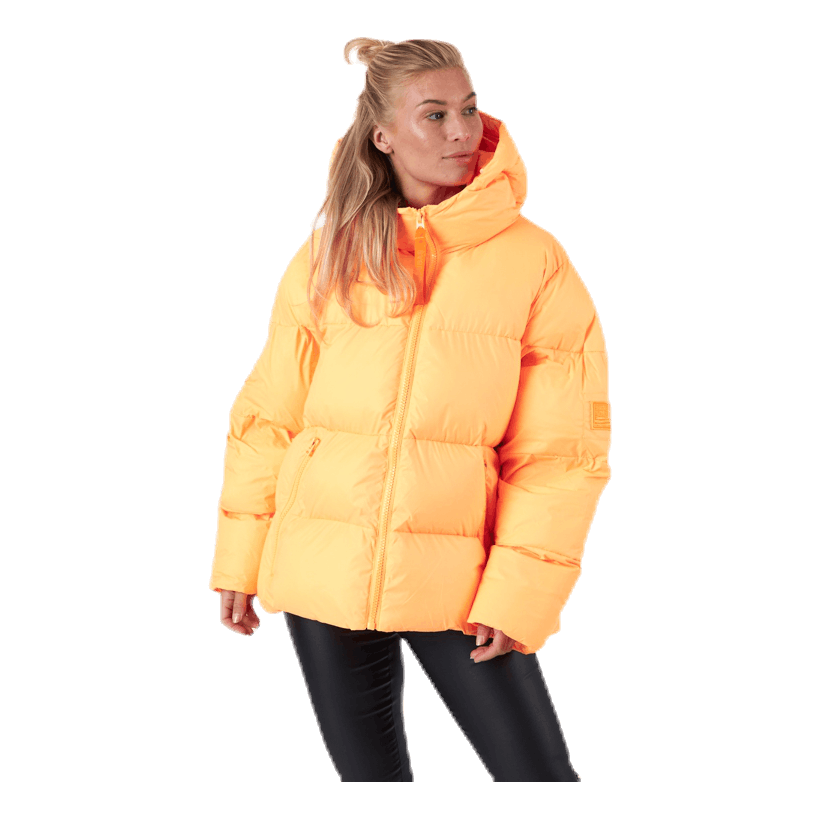 Short Padded Hood Jacket Orange