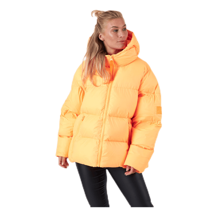 Short Padded Hood Jacket Orange