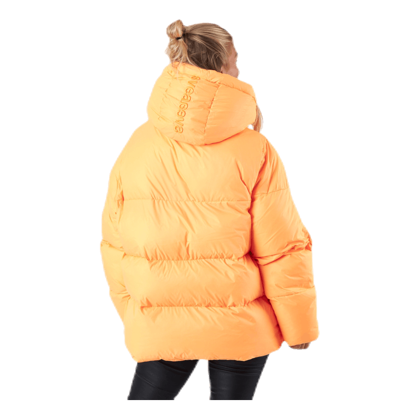 Short Padded Hood Jacket Orange