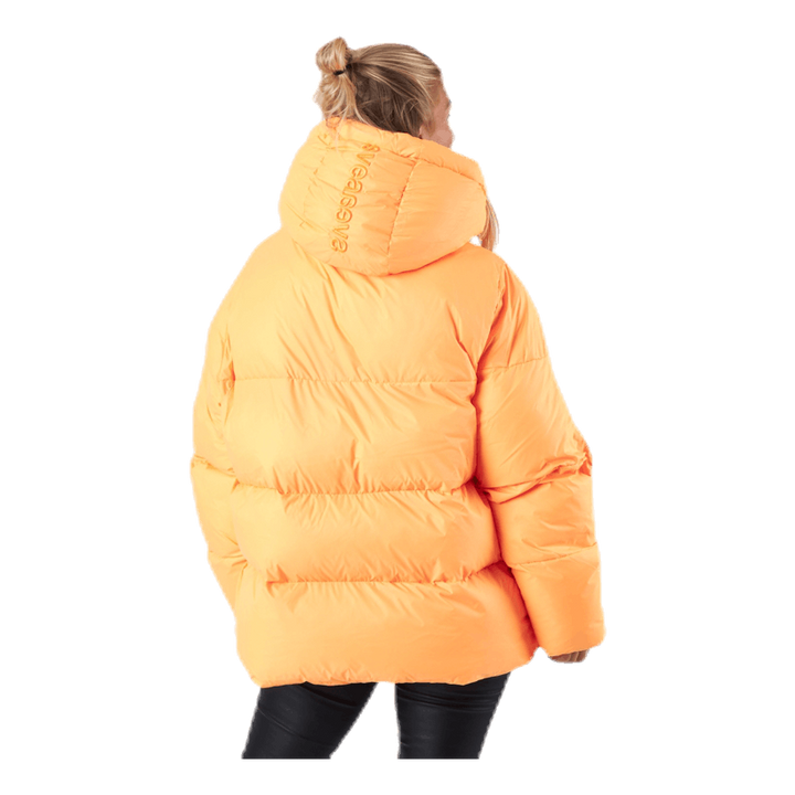 Short Padded Hood Jacket Orange