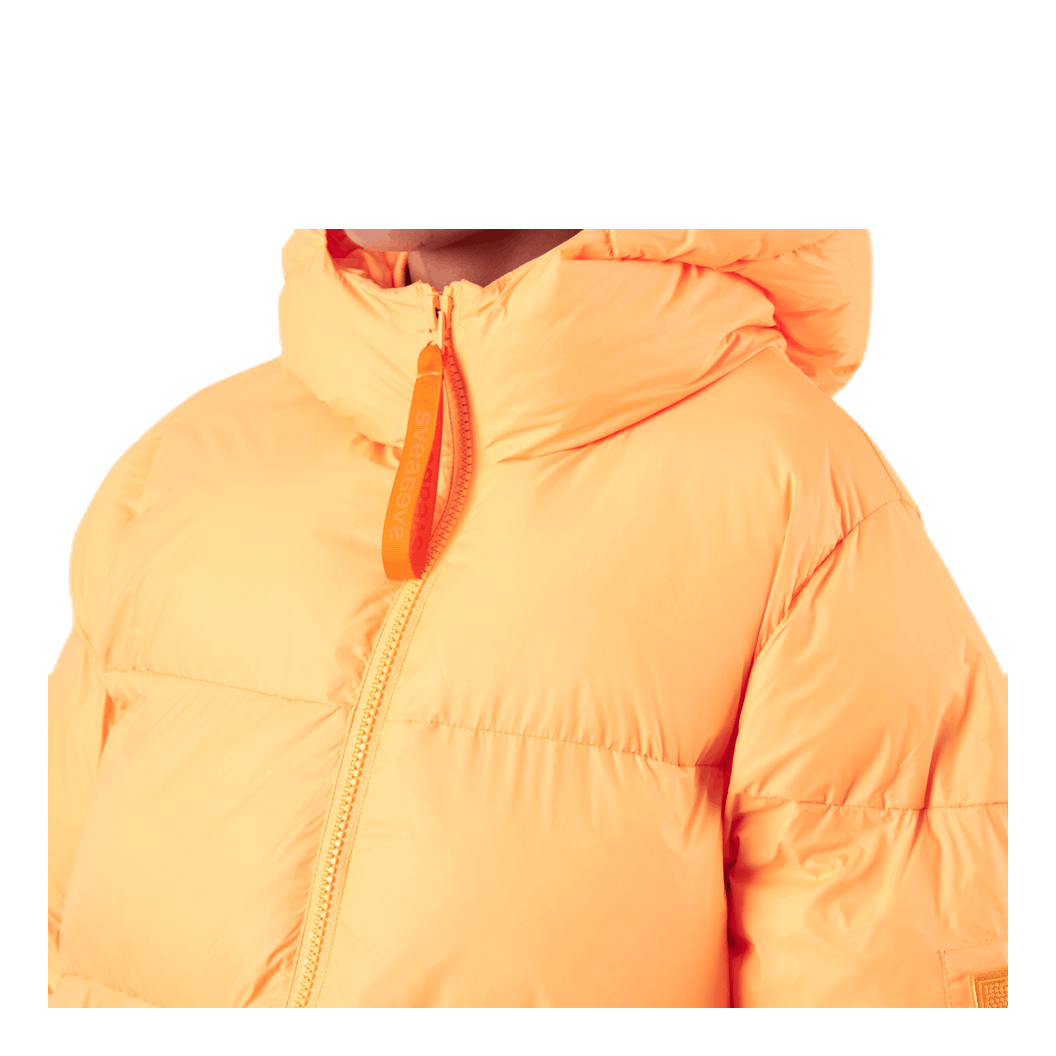 Short Padded Hood Jacket Orange