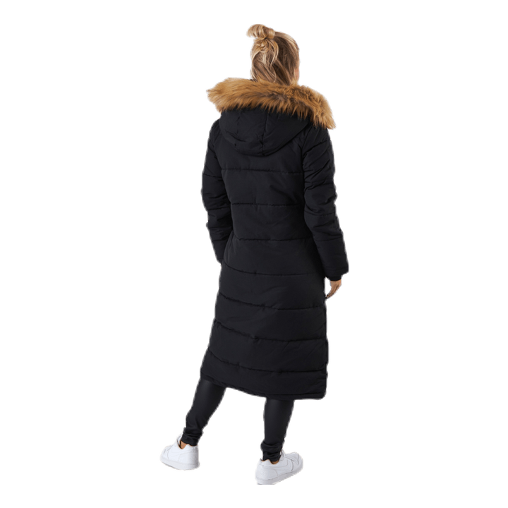 Long Slim Padded Parka Black