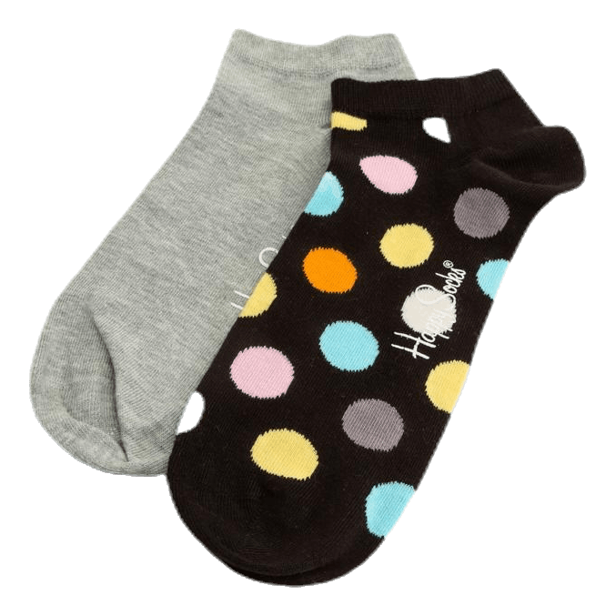 2-Pack Big Dot Low Socks Black