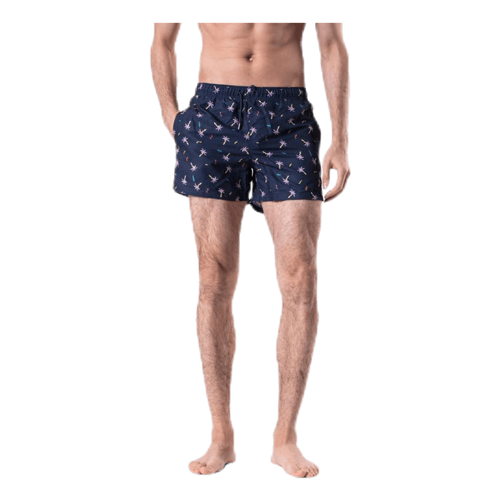 Confetti Palm Swim Shorts Blue