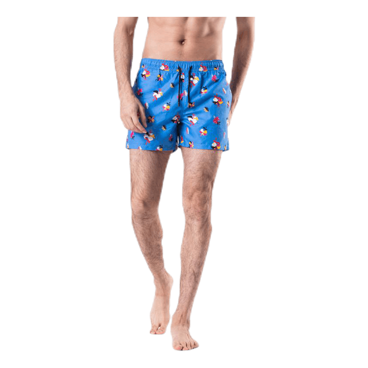 Hibiscus Swim Shorts Blue