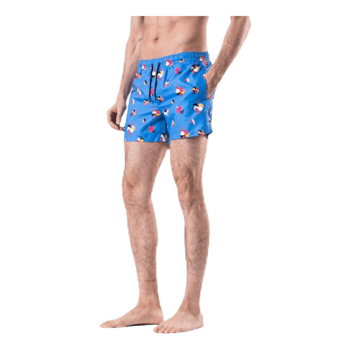Hibiscus Swim Shorts Blue