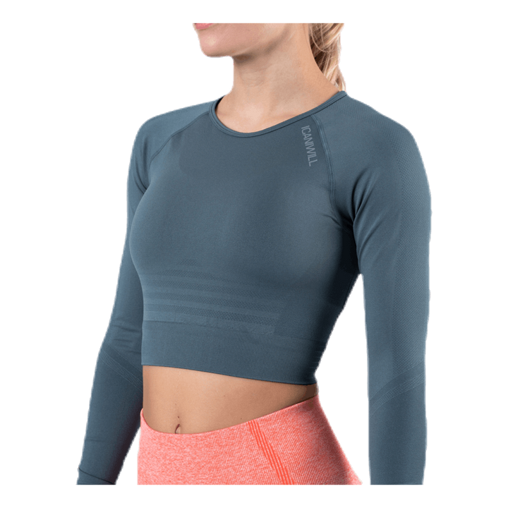 Define Seamless L/S Crop Top Green