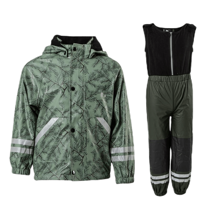 Nordskog Fleece-Lined Rain Set Green