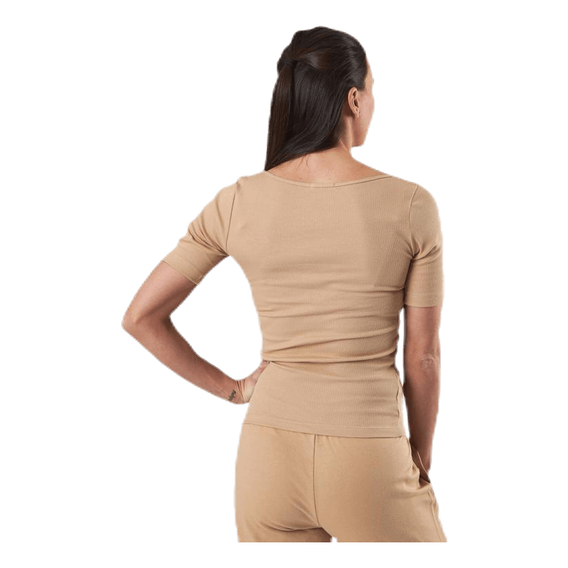 T-shirt Ribbed Beige