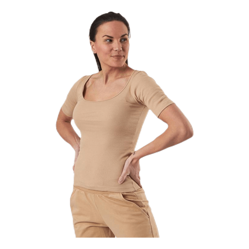 T-shirt Ribbed Beige