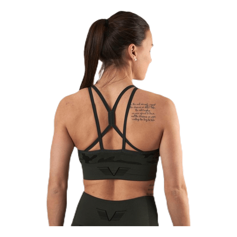 Seamless Camo Sports Bra Patterned/Black