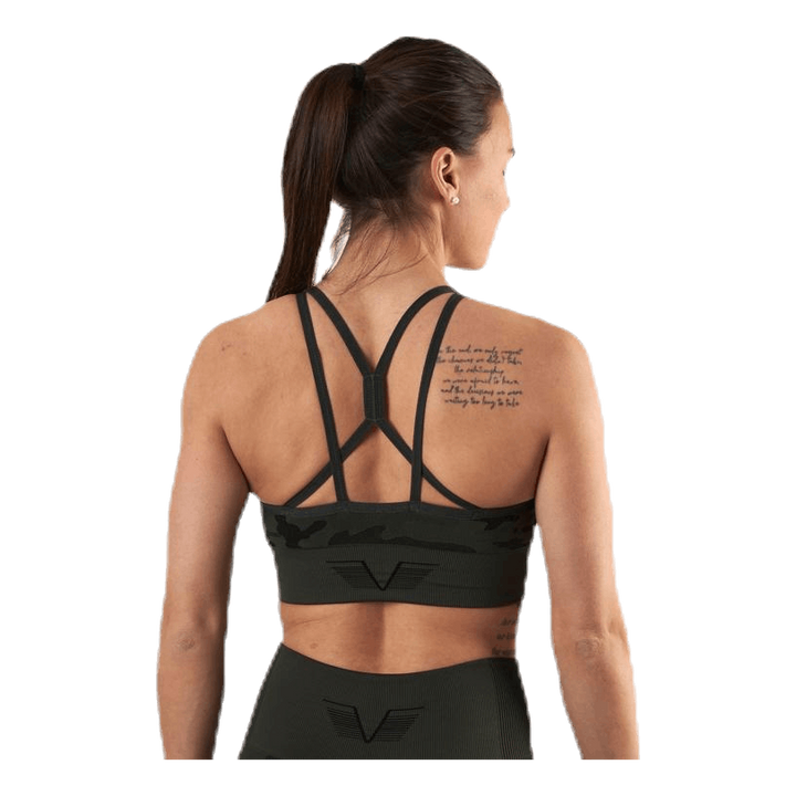 Seamless Camo Sports Bra Patterned/Black