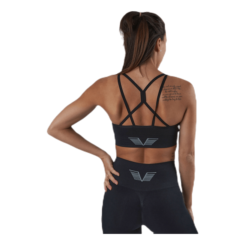 Seamless Black Sports Bra Black
