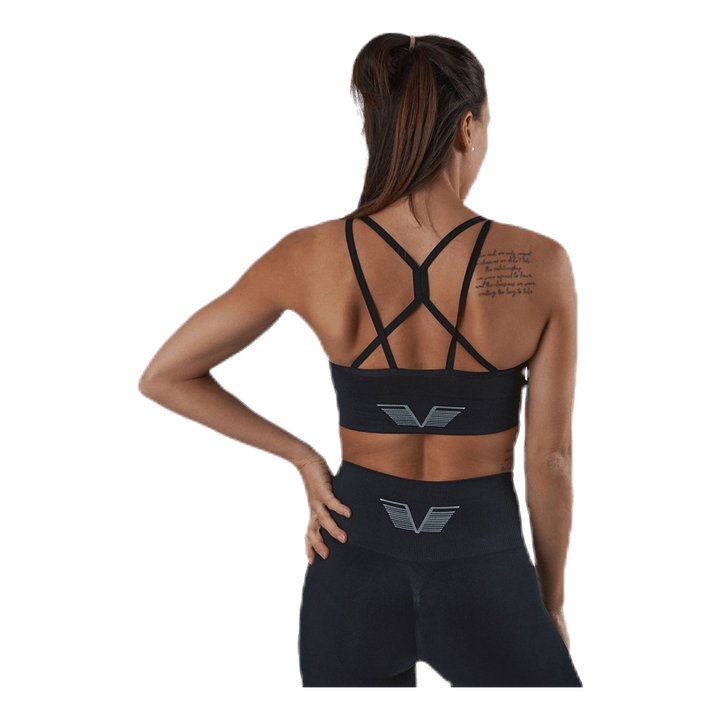 Seamless Black Sports Bra Black