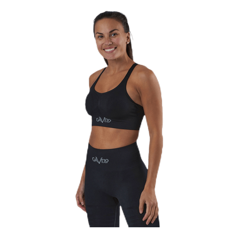 Seamless Black Sports Bra Black