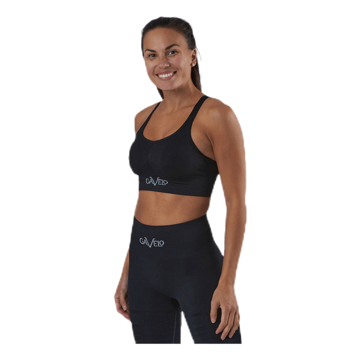 Seamless Black Sports Bra Black