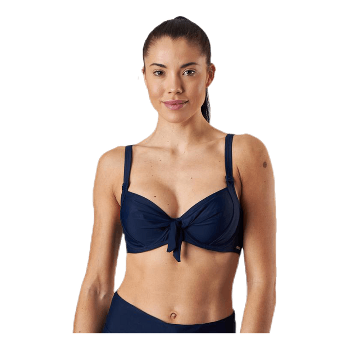 Twisted Solid Unique Wire Bra Blue
